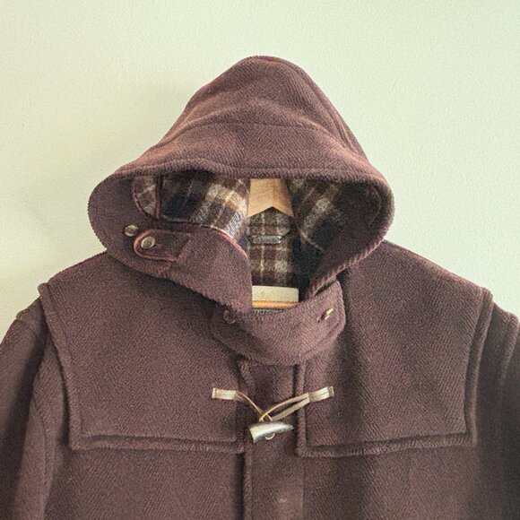 Aquascutum London Brown Duffle Coat/  Overcoat Buckle Full Zip - M-L - Picture 2 of 14